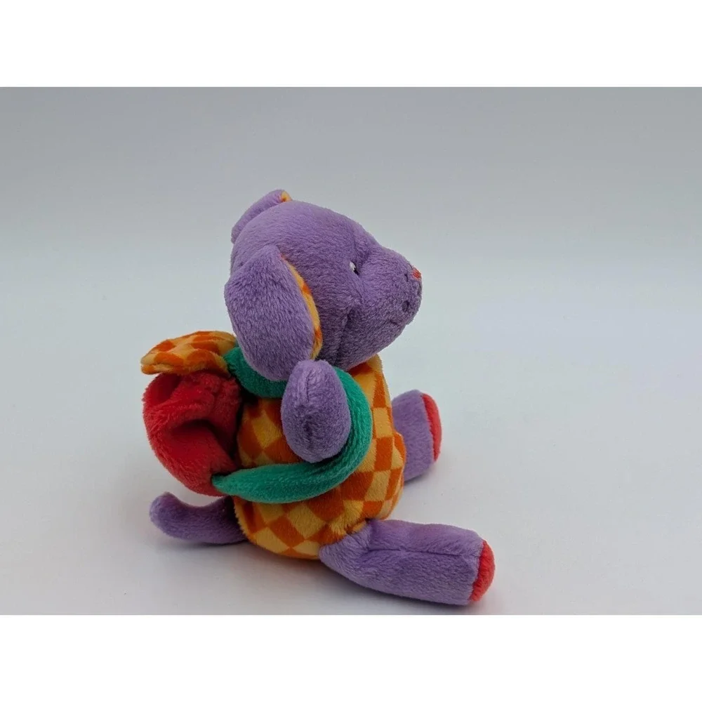 Gymboree Purple Dog Plush Puppy 6 Inch Backpack Stuffed Animal Toy